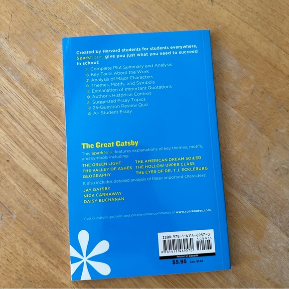 SparkNotes, The Great Gatsby by F Scott Fitzgerald - Picture 2 of 2